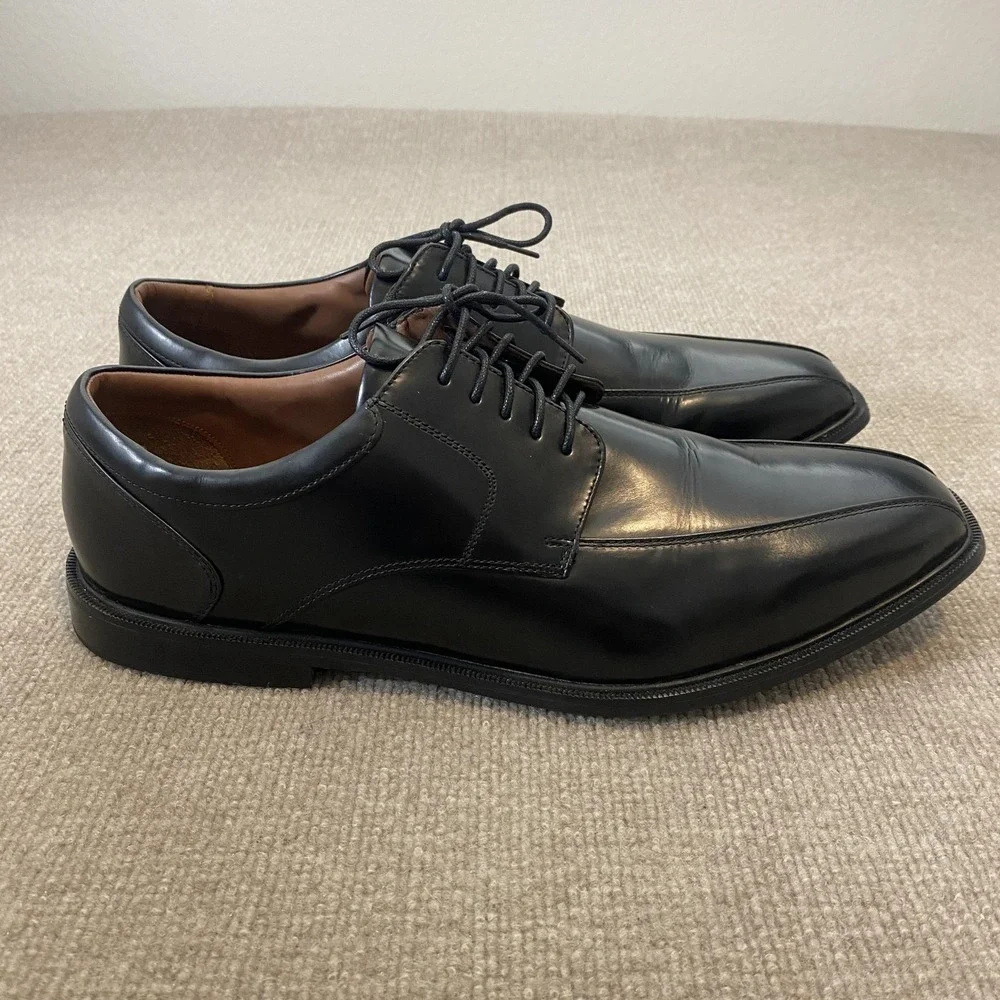 Rockport Shoes Mens Size 16 M Black Leather Derby Dress Square Toe‎ K62535